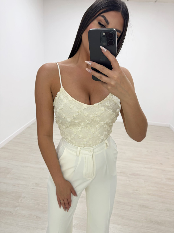 TOP FLOR VOLUMEN BEIGE